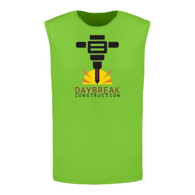 Customized lime shock tank top with full color logo.