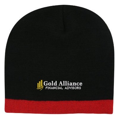 Black with red embroidered beanie.