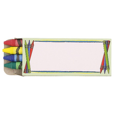 Cardboard 4 pack washable crayons blank.