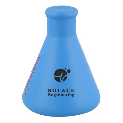 Foam beaker stress reliever with customized imprint.