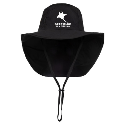 Black Sun Hat/ Neck Cover with Custom Logo