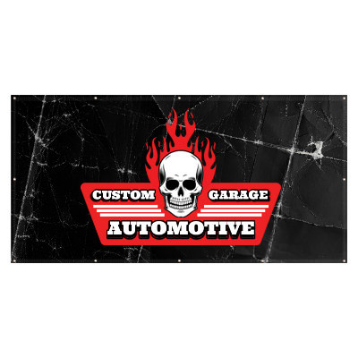 4 feet x 8 feet full-color custom printed 10 oz. vinyl banner with grommets.