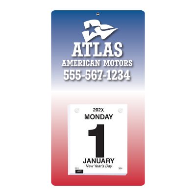 Daily calendar with full color promotional imprint.