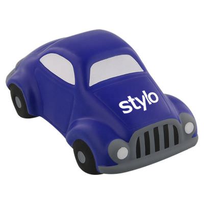 Foam red classic car stress ball with imprinted logo.