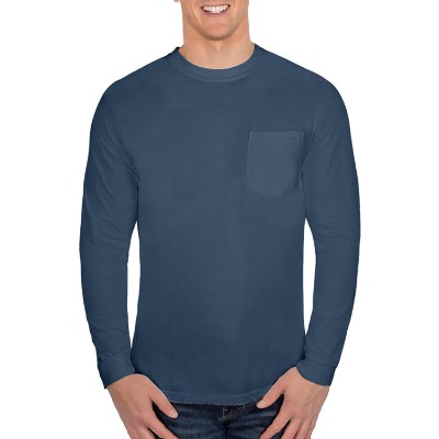 Blank true navy long sleeve tee.