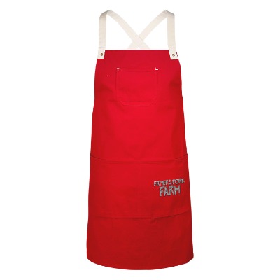 La cuisine cotton apron with custom embroidered imprint.