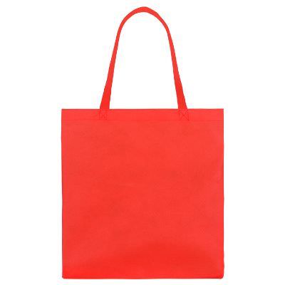 Blank polypropylene red tote bag.