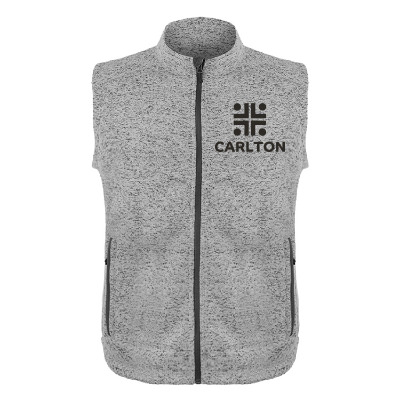 Gray vest with custom logo.
