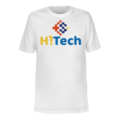 Custom white tee with full color logo.
