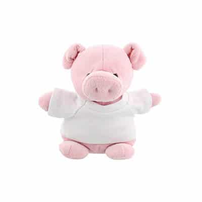 Plush and cotton white bean bag buddy pig blank.