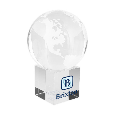 Crystal award with custom full color imprint.