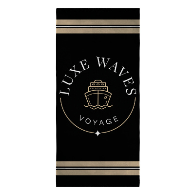 Geometric beach towel with custom full color imprint.