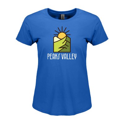 Royal women's t-shirt with custom full color imprint.