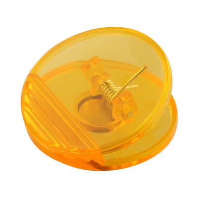 Plastic translucent oragne circle magnet chip clip blank.
