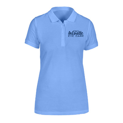Carolina blue customized collared polo.