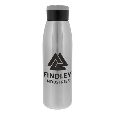 Stainless steel water bottle with custom logo in 18 oz.