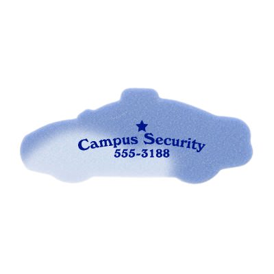 Polic car mood eraser with custom promotional logo.