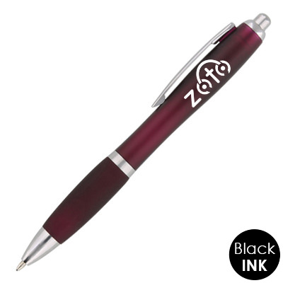 Plastic translucent velvet pen with ink.