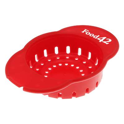 Red can strain it with custom printed logo.