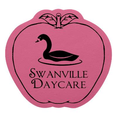 4-in. pink apple rubber jar opener with custom printed logo.