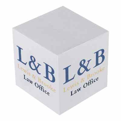 Post it notes cube with full color imprint.