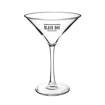 Glass clear martini glass with custom imprint in 8 ounces.