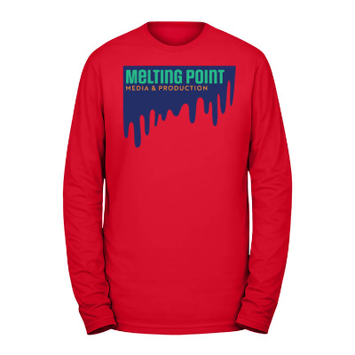 Personalized full color cherry red long sleeve t-shirt.