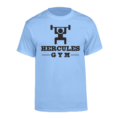 Custom light blue core blend t-shirt with logo.