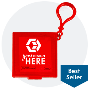 Wet Wipes in Plastic Container With Carabiner