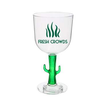 Acrylic fish goblet with custom imprint in 14 ounces.