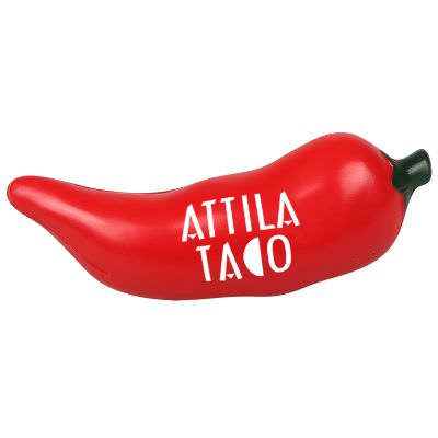 Foam chili pepper stress ball with custom imprint.