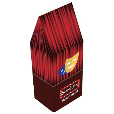 Branded white smores popcorn gable box full color.