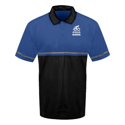 Black and Blue Imprinted Polo