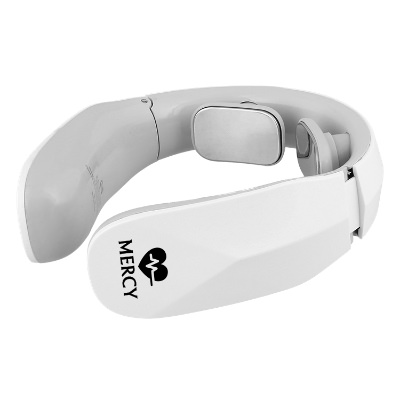 White plastic massager with a personalzied imprint.