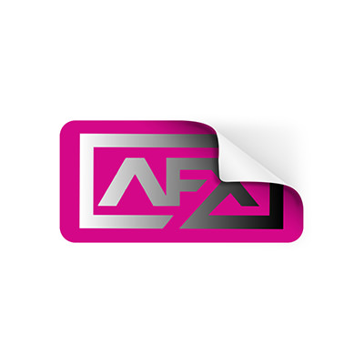 2x1 inch rectangle sticker with full color custom imprint.