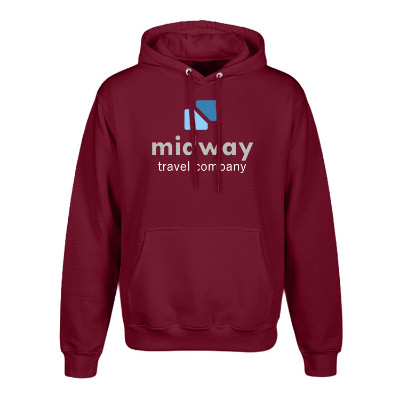 Cardinal personalized hooded printed sweathshirt.