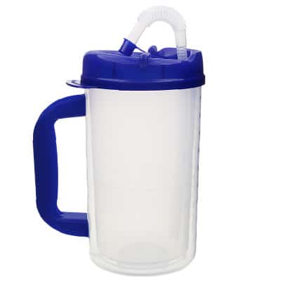 Plastic blue tumbler blank in 34 ounces.