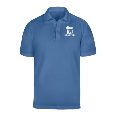 Custom carolina blue polo with logo.