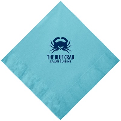 3Ply tissue navy blue dinner napkin with custom logo.