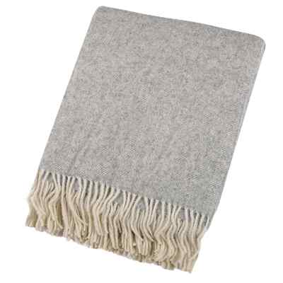 Wool herringbone fringe blanket.