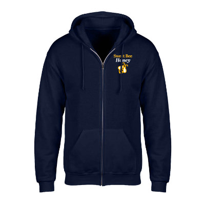 Personalized light blue fleece printed sweatshirt.