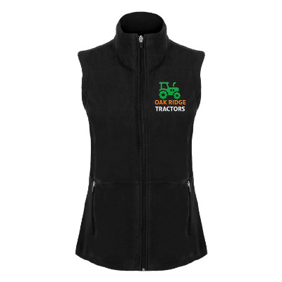 Microfleece black vest with custom embroidered logo.