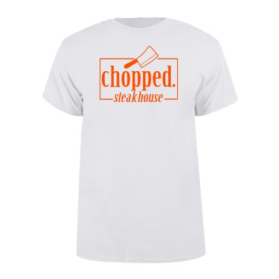 White custom printed short sleeve t shirt.