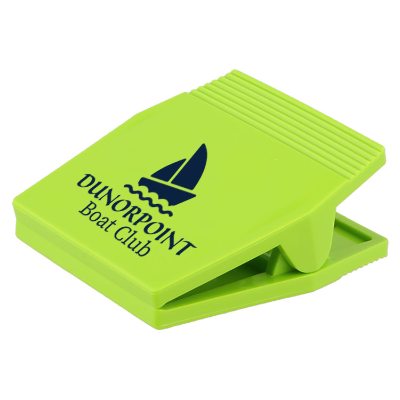 Violet 2-in. clip with magnet made in the usa with personalized promotional item.