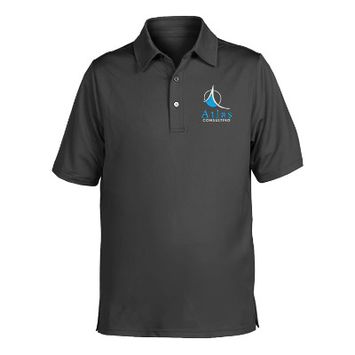 Custom embroidered grey performance men's flex polo