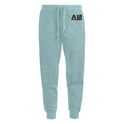 Custom pigment mint fleece pant with logo.