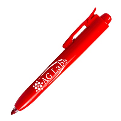 Personalized retractable permanent marker.