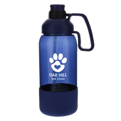 Blue sports bottle with custom logo in 60 oz.