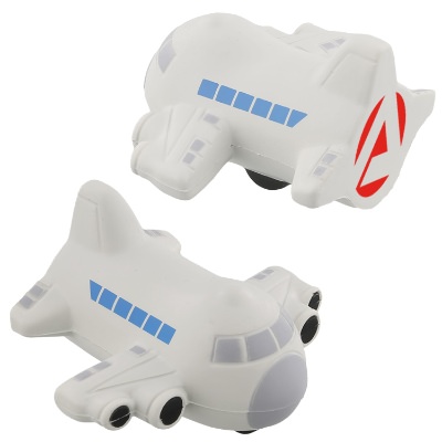 White foam stress ball with a personalized logo.
