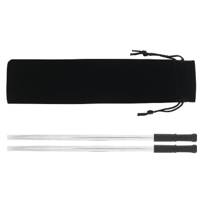 Blank stainless steel straw set with brush.